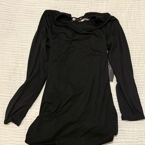 Long Sleeve bodycon dress, open lace up back